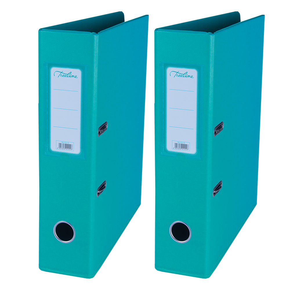 Treeline PVC 70 A4 PVC Lever Arch File – Turquoise – Pack of 2