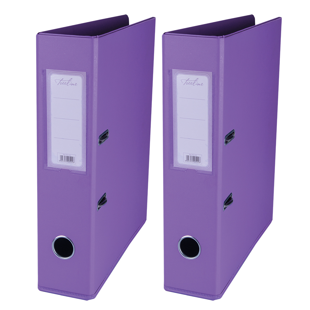 Treeline PVC 70 A4 PVC Lever Arch File – Purple – Pack of 2