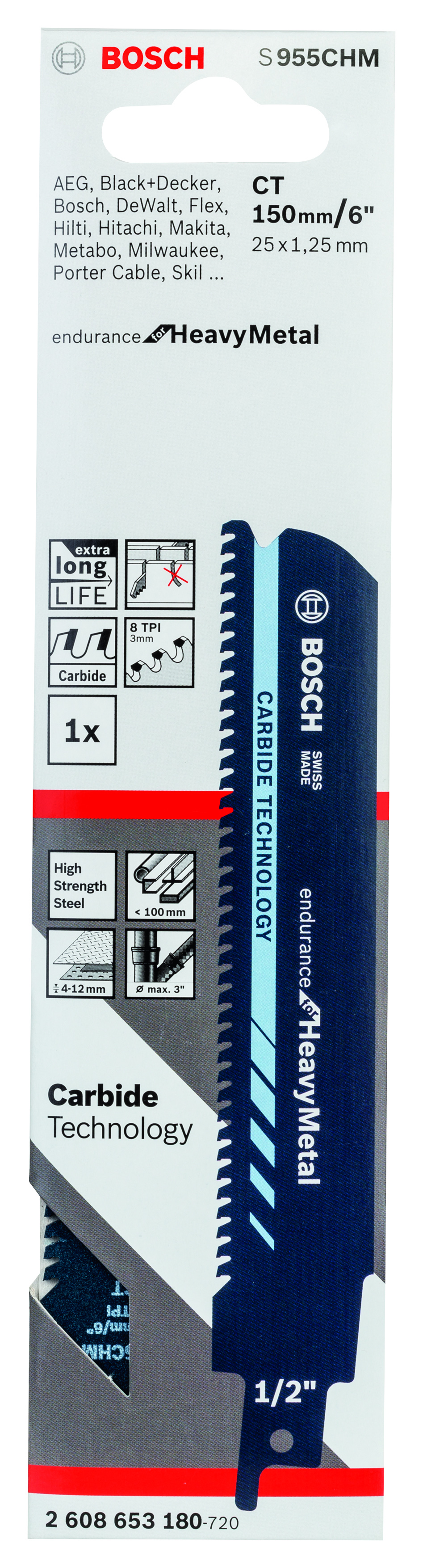Reciprocating saw blade S 955 CHM endurance for HeavyMetal