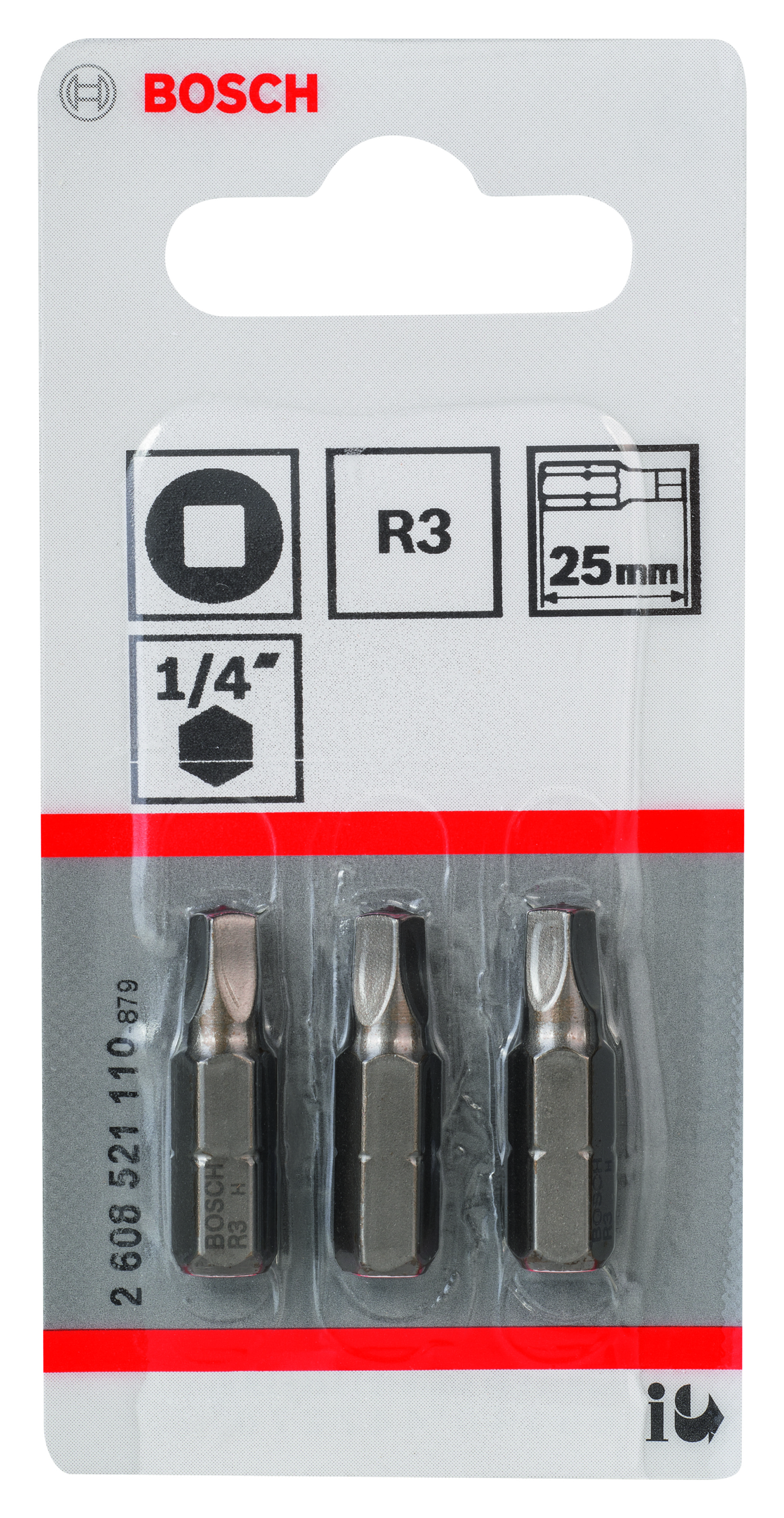 Screwdriver bit Extra Hard R3, 25 mm, 3 pc