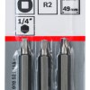 Screwdriver bit Extra Hard R2, 49 mm, 3 pc Screwdriver bit Extra Hard R2, 49 mm, 3 pc