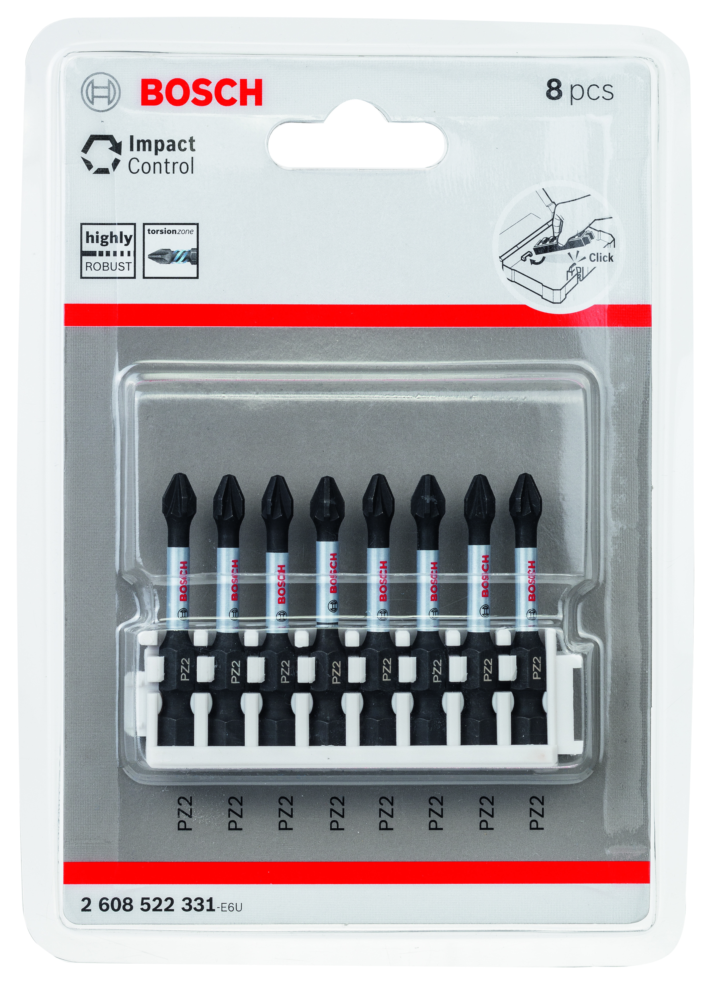 Impact Control Bit PZ 2, 50 mm, 8 pc