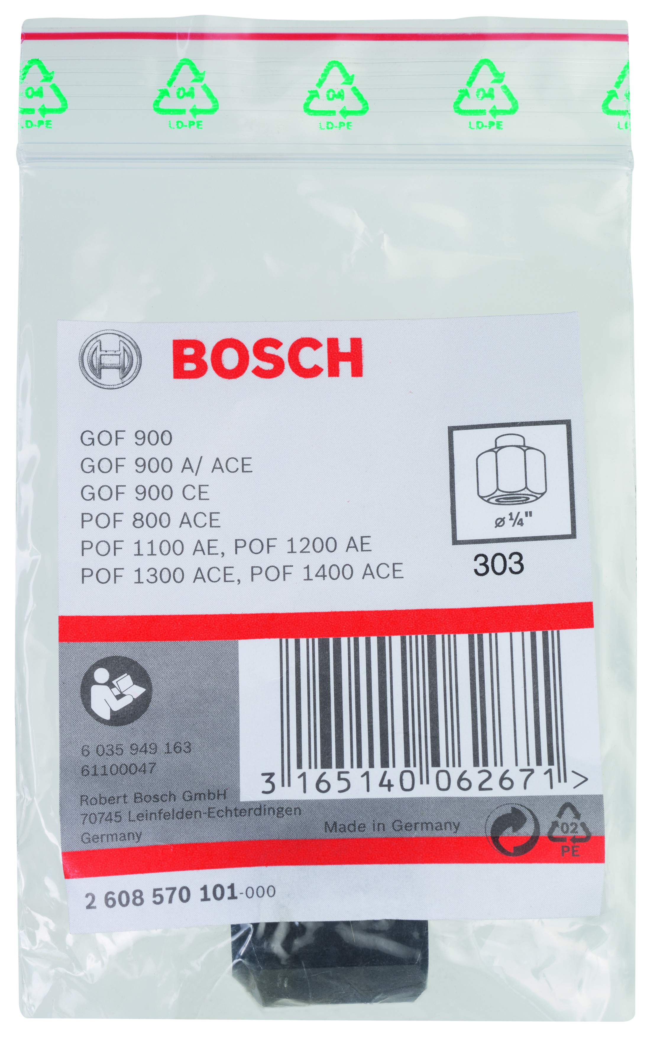 Collet router, 1/4″ (POF 1300 / 1400)