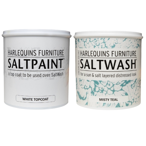 Harlequin – SaltWash – Misty Teal (1L) with White SaltPaint Topcoat (1L)