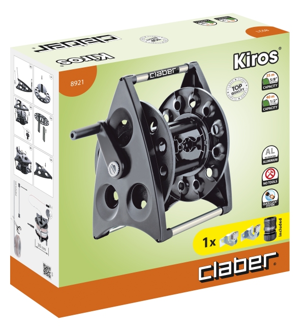 Claber Kiros Hose Reel Wall Mount (Capacity 1/2″ 40m)