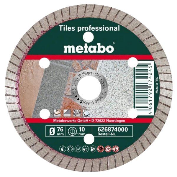 Metabo – Diamond Cutting Disc 76 x 10mm, Tiles “Professional” (626874000)