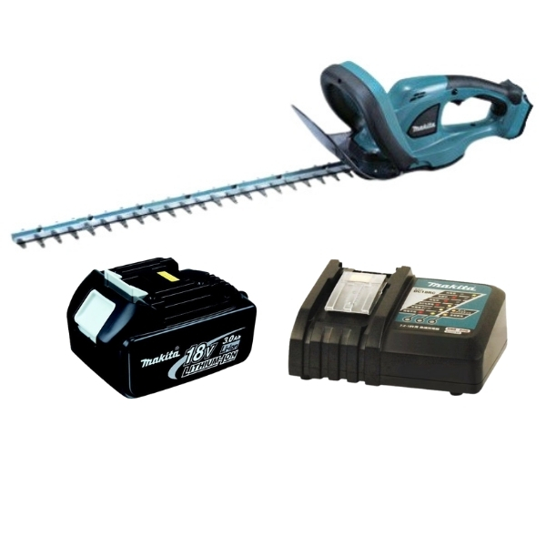 Makita – Hedge Trimmer DUH523Z with 1 x Battery and 1 x Compact Charger