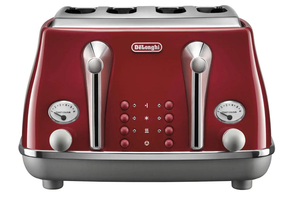Delonghi – Icona Capitals 4 Slice Toaster – Tokyo Red