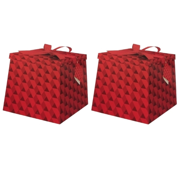 SourceDirect – Gift Box / Flat-Pack Large Gift Box – Pack of 2 (Red)