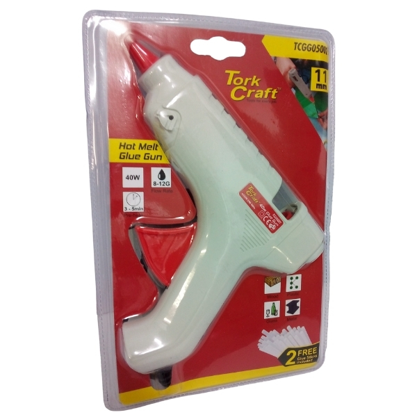 Tork Craft – Glue Gun / Hot Melt Glue Gun 11mm with 2 x Glue Sticks – 40W