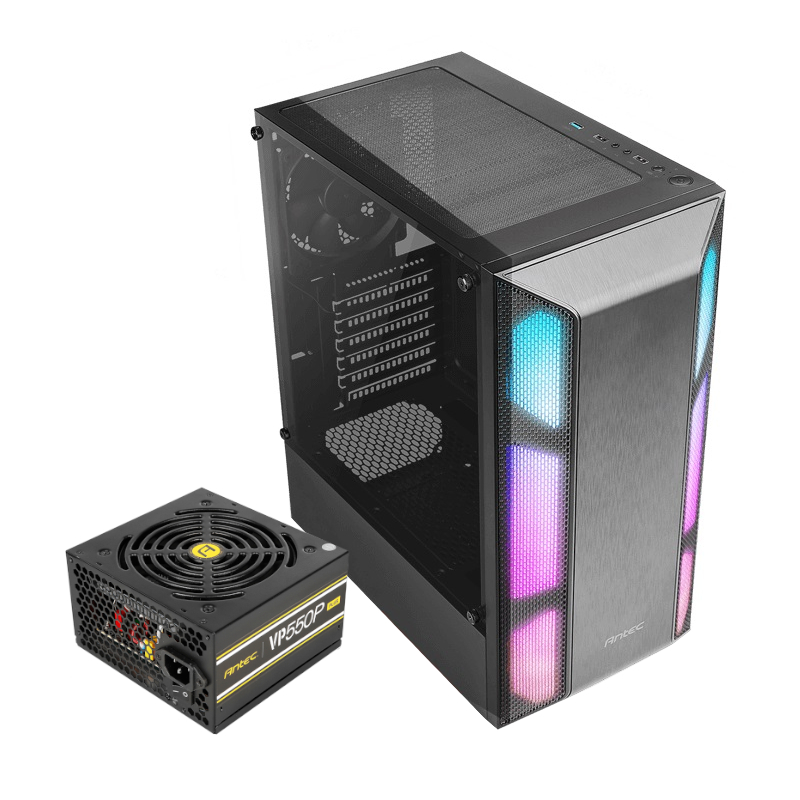 Antec NX250 ATX Mid-Tower Gaming Chassis + VP 550W PSU Bundle