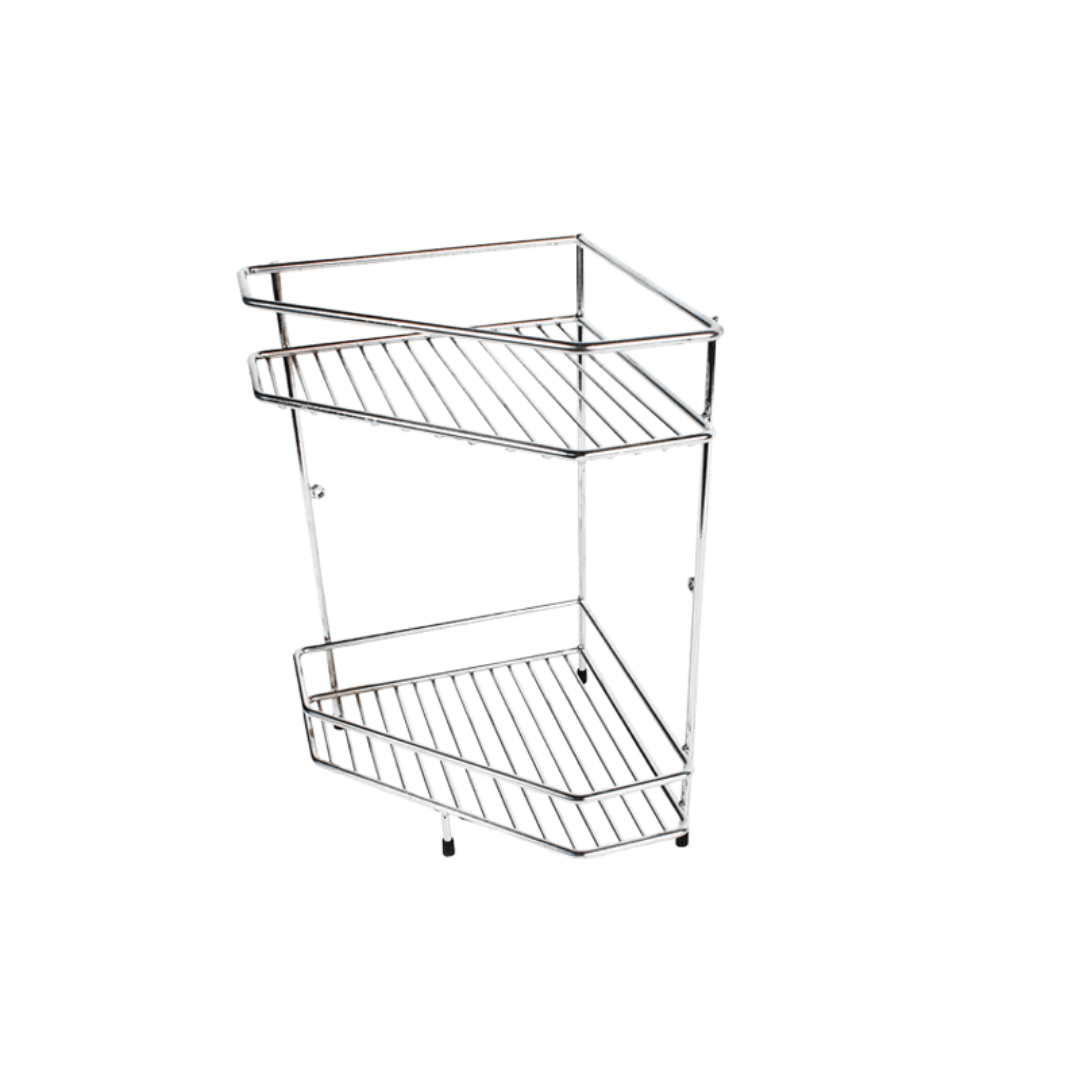 Corner Shelf – Double Tier – General Purpose – Chrome