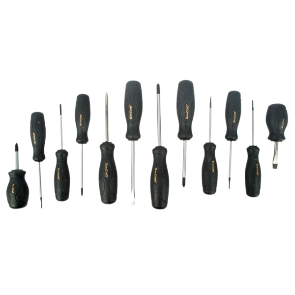 Tork Craft – Screwdriver Set / Chrome Vanadium Steel Screwdriver Set – 12 Piece