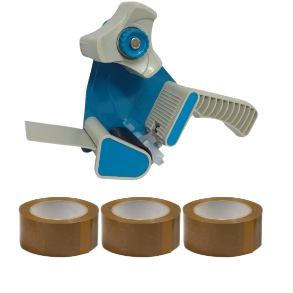 SourceDirect – Tape Dispenser 48mm with 3 x 50m Buff Tape