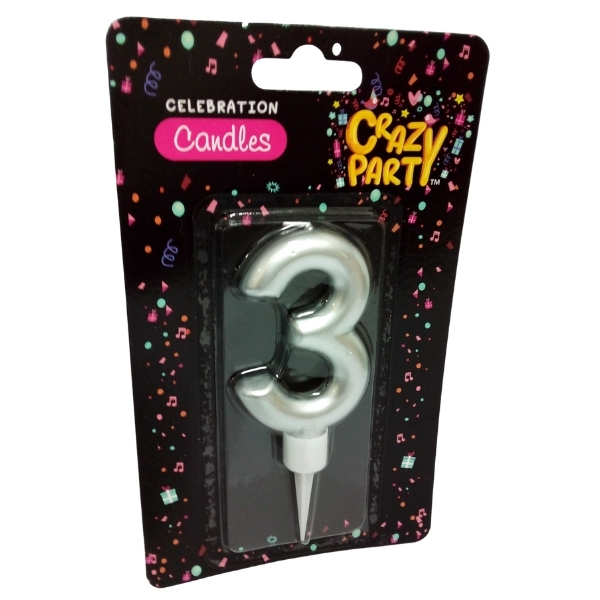 SourceDirect – Large Foil Birthday Candle Number – 3 (Pack of 20)