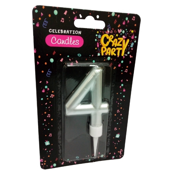 SourceDirect – Large Foil Birthday Candle Number – 4 (Pack of 16)
