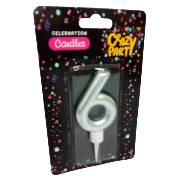 SourceDirect – Large Foil Birthday Candle Number – 6 (Pack of 18)