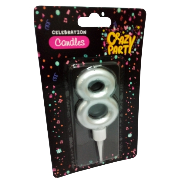 SourceDirect – Large Foil Birthday Candle Number – 8 (Pack of 60)