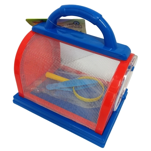 Insect Viewer / Bug Capture Kit 19cm – 3 Piece Set Blue/Red)