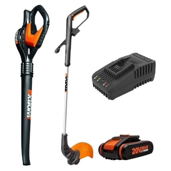 Worx – Blower, Trimmer, 1 x 2.0Ah Battery and Standard Charger Combo