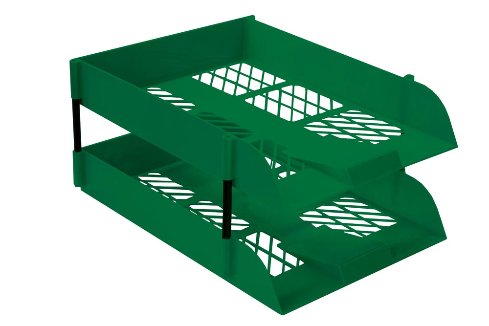 Treeline Desk Letter Tray Set 2 Tier – Green