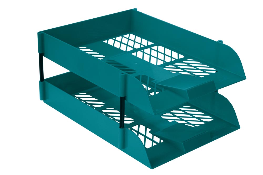 Treeline Desk Letter Tray Set 2 Tier – Azure Blue