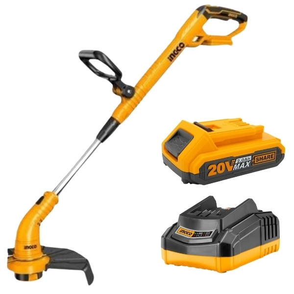 Ingco – Grass Trimmer, 2.0Ah Battery and Fast Intelligent Charger