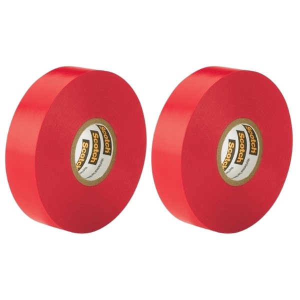 Scotch – Vinyl Electrical Tape 3m Flame Retardant – Red (Pack of 2)
