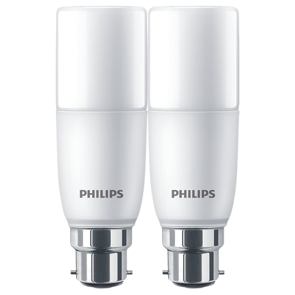 Philips – LED Lamp Stick B22 6500K 7.5W – Pack of 2 (Cool Daylight)