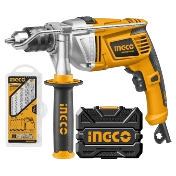 Ingco – Impact Drill 1100W with 5 x Masonry Drill Bits and Carry Case