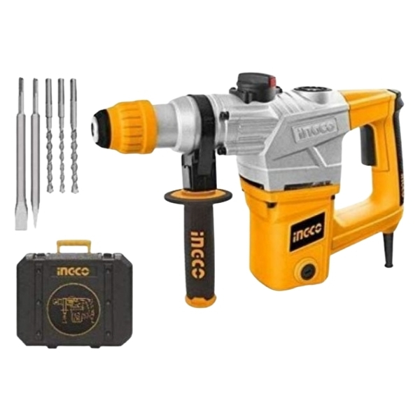 Ingco – Impact Hammer Drill 1050W with Drill Bits, Chisels & Carry Case