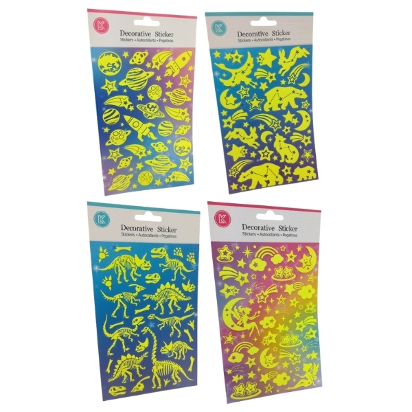 SourceDirect – Stickers / Glow-in-the-Dark Stickers Combo Pack – 4 Types