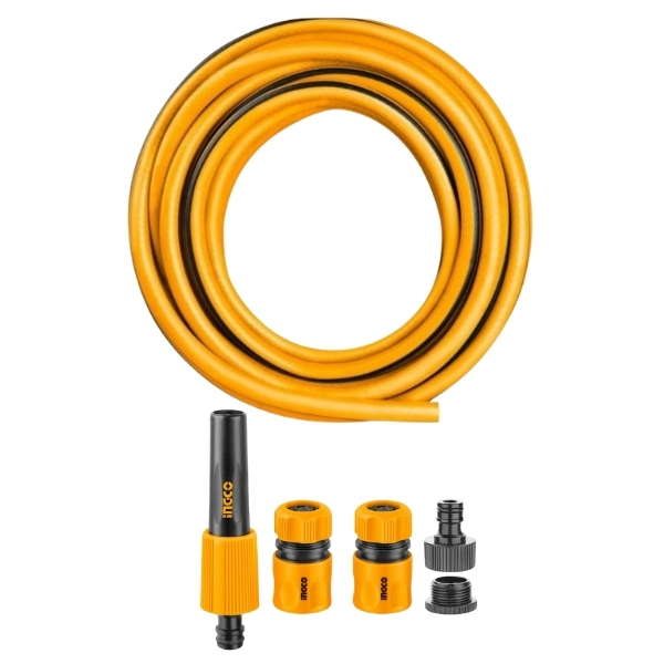 Ingco – Garden Hose – 20m x 1/2-Inch with Fittings (4 Piece)