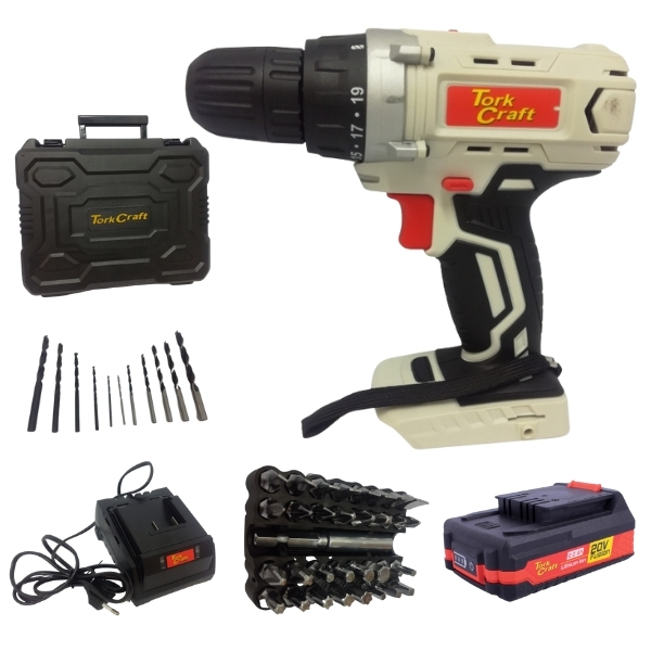 Tork Craft – Cordless Drill , 2.0Ah , Charger, Drill Bits & Carry Case