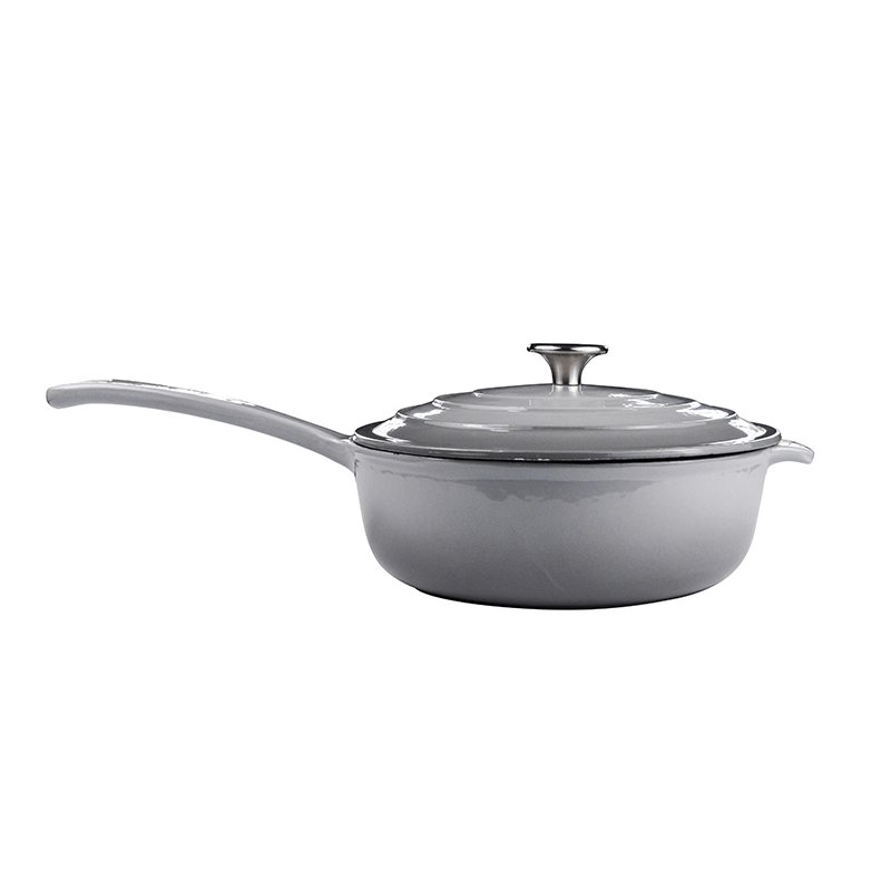 Chef Grey Cookware – Cast Iron 24cm Sauce Pan & Lid