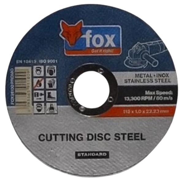 Fox – Steel Cutting Discs -115mm (Pack of 50)