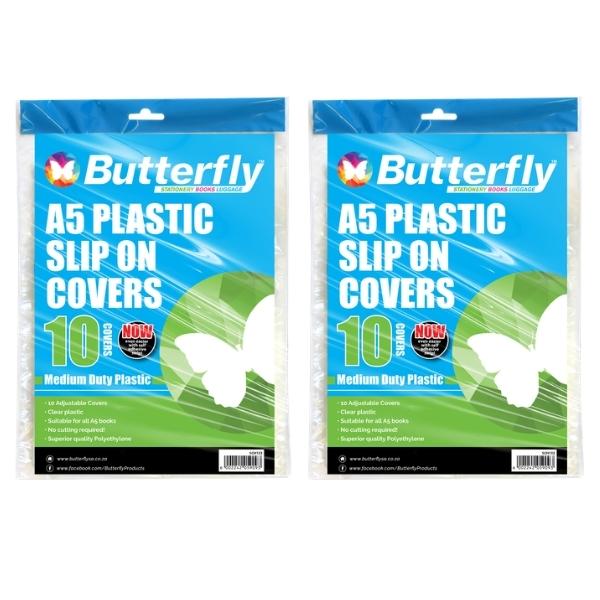 Butterfly – A5 Plastic Slip On Covers – Medium Duty Plastic – 20 Covers