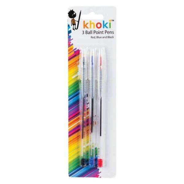 Source Direct – Ball Point Pens – 3 Piece (Black, Blue and Red)