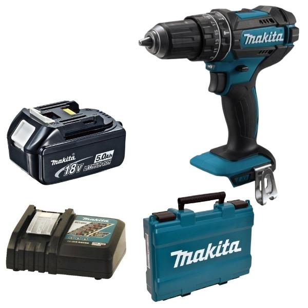 Makita – Cordless Impact Drill DHP482ZJ, 1 x 5.0Ah , Charger & Carry Case