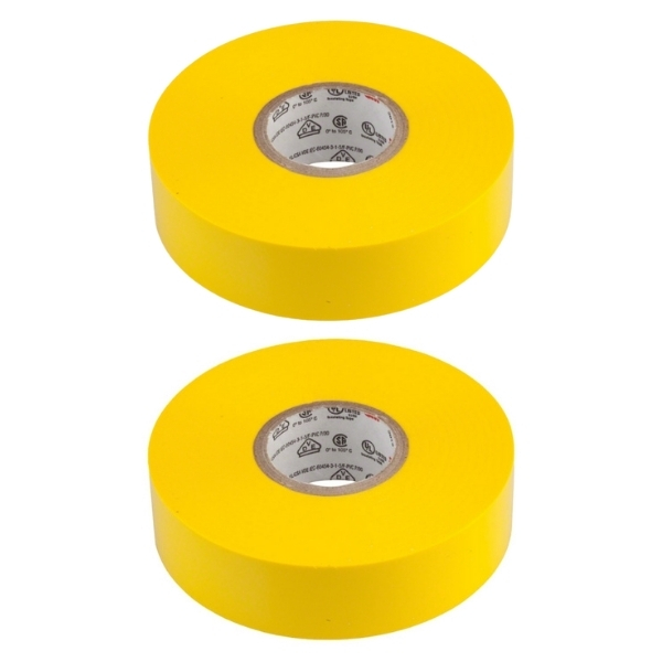 Scotch – Vinyl Electrical Tape 3m Yellow – Pack of 2