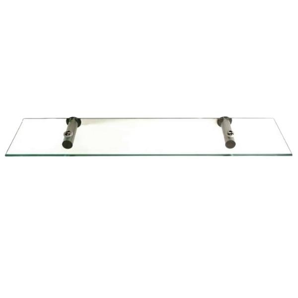 Shelca – Glass Shelf Oyster Nala Brushed Stainless Steel – 50 x 12cm