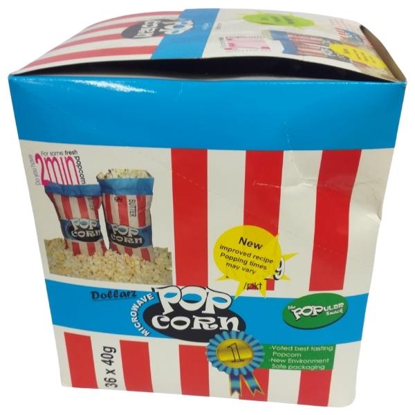 Dollarz – Microwave Popcorn / 2 Minute Microwave Popcorn (40g) – Pack of 36