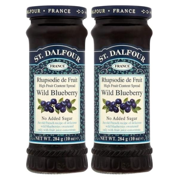 ST DALFOUR – Jam / Wild Blueberry Extra Fruit Jam 284g – Pack of 2