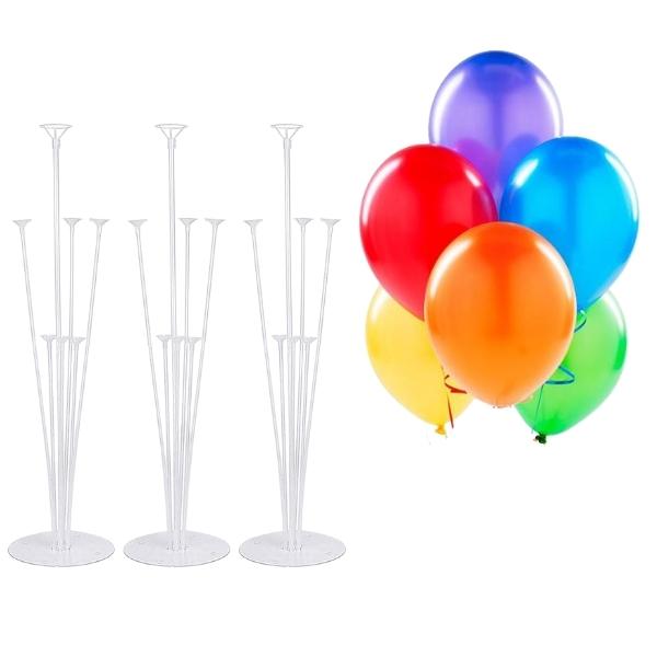 Source Direct – Balloon Table Stand (Pack of 3 ) with 30 Balloons