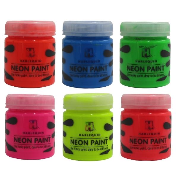 Harlequin – Paint Kit / Painting Set / Paints (Neon) – Pack of 6 (100ml)