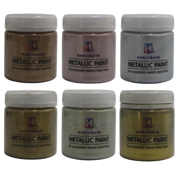 Harlequin – Paint Kit / Painting Set / Paints (Metallic 6 Pack) – 100ml
