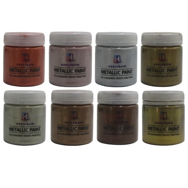 Harlequin – Paint Kit / Painting Set / Paints (Metallic 8 Pack) – 100ml