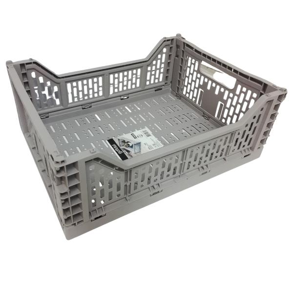 Source Direct – Collapsible Storage Basket 15L (40cm x 30cm x 14cm) – Grey