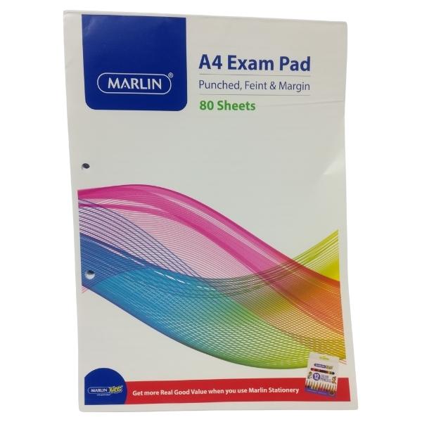 Source Direct – A4 Exam Pad 80 Sheets Punched Faint & Margin – Pack of 5