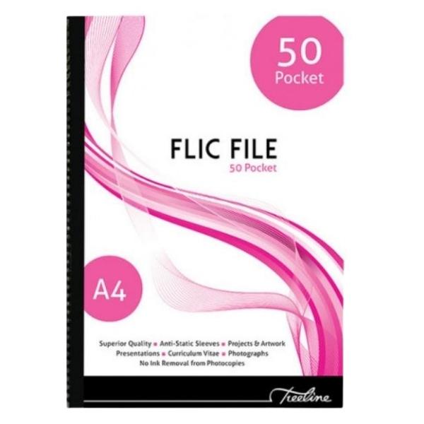 Source Direct – A4 Display Flic File Soft Cover – Pack of 5 (50 Pockets x5)